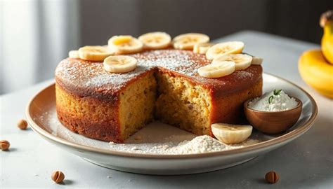 Photo d'un gâteau banane noix de coco sans gluten, sans beurre et sans sucre