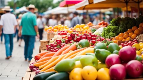 Marché d'été provençal avec fruits et légumes