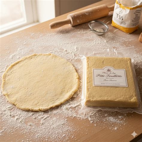 Pâte à tarte étalée sur un plan de travail