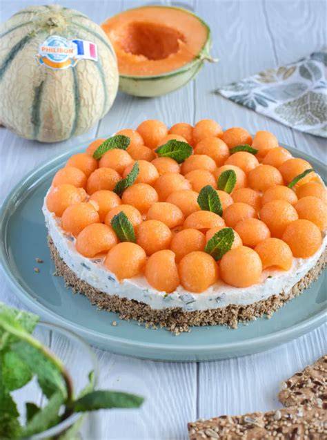 Illustration d’un cheesecake au melon et fruits