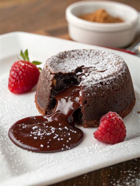 Un délicieux fondant au chocolat avec un cœur coulant