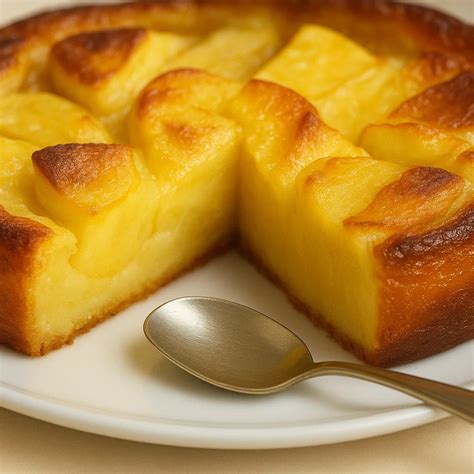 Clafoutis aux pommes doré dans un moule