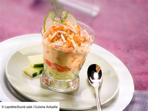 Verrine de poireaux avec surimi et sésame