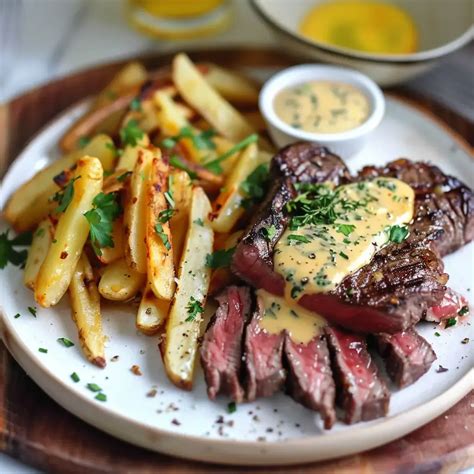 Steak frites avec sauce