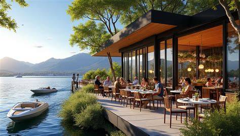 Cuisine française et pizza près du lac