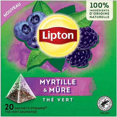 Infographie: Schéma de l'infusion idéale pour le thé vert Myrtille et Mûre Lipton