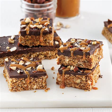 Tranche de Caramel Slice coupée en carrés