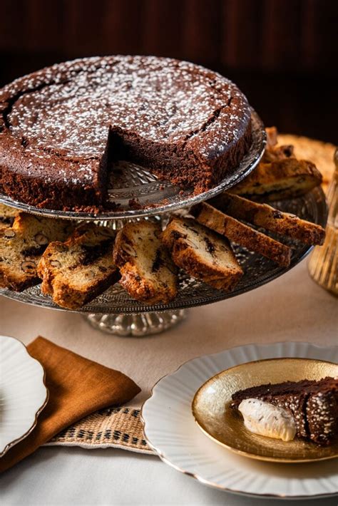 Tranche de Torta Caprese avec une touche de ricotta