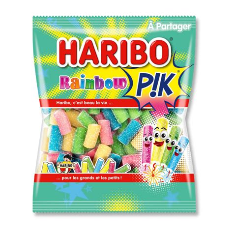 Diversité de bonbons Haribo avec des couleurs vives