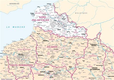 Carte du Nord de la France avec des points marquant les villes de confiseries