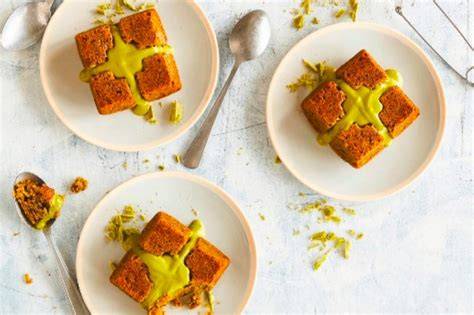 Schéma de découpe et cuisson du moelleux au thé matcha