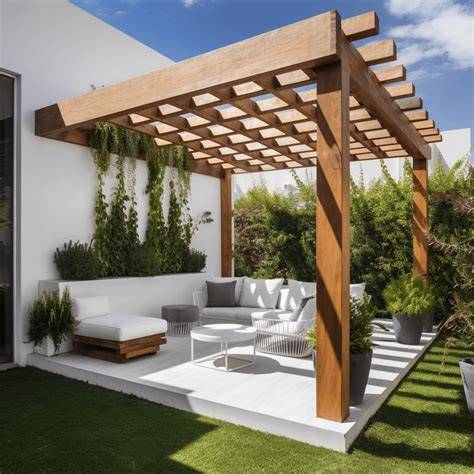 Exemple de pergola utilisée pour palisser des pois