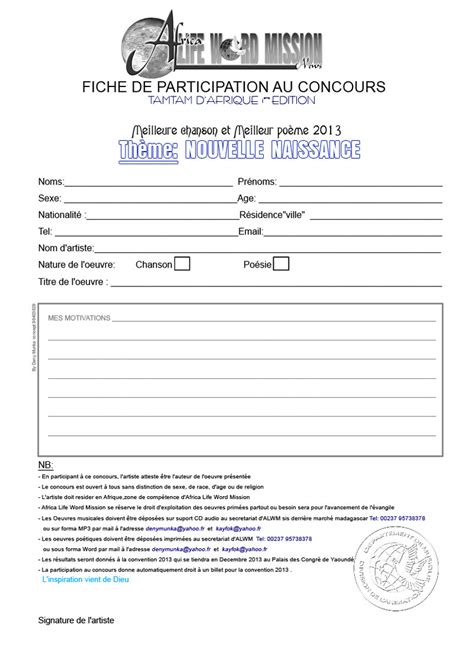 Exemple de formulaire de participation au jeu concours Europa-Park