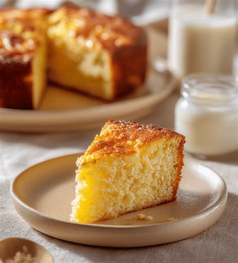 Une part de gâteau au yaourt banane