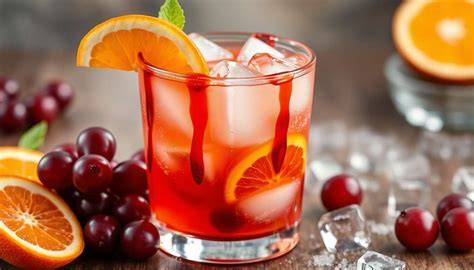 Schéma de préparation d’un cocktail fruité rouge