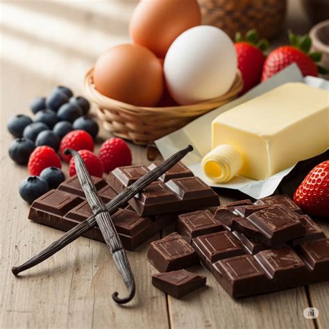 Ingrédients frais et de qualité pour la pâtisserie