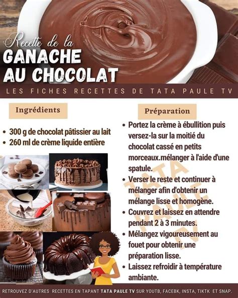 Schéma expliquant la composition et les proportions d'une ganache au chocolat.
