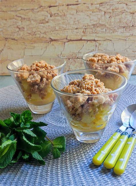 verrine crumble ananas présentation