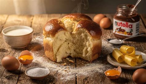Ingrédients pour une brioche à la Nutella