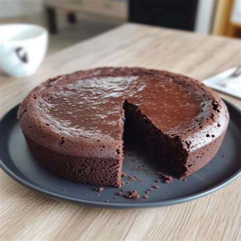 Assiette de gâteau au chocolat avec de la crème anglaise