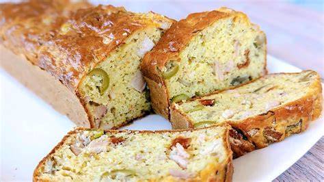 Schéma de préparation et cuisson d’un cake salé à base de boudin blanc