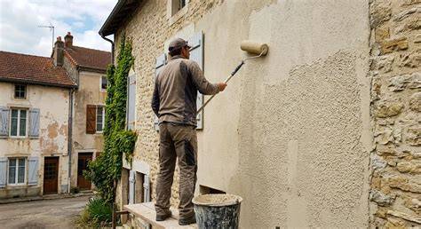 Schéma de préparation et application du crépi au rouleau