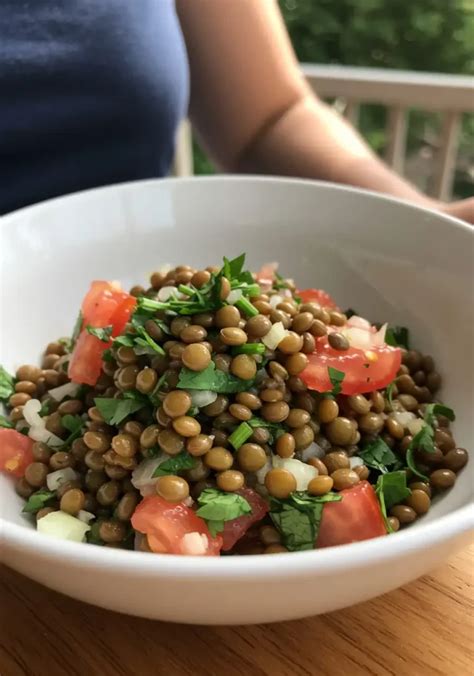 Ingrédients frais pour la salade de lentilles