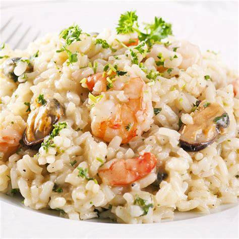 Diagramme: Étapes de préparation des fruits de mer pour risotto