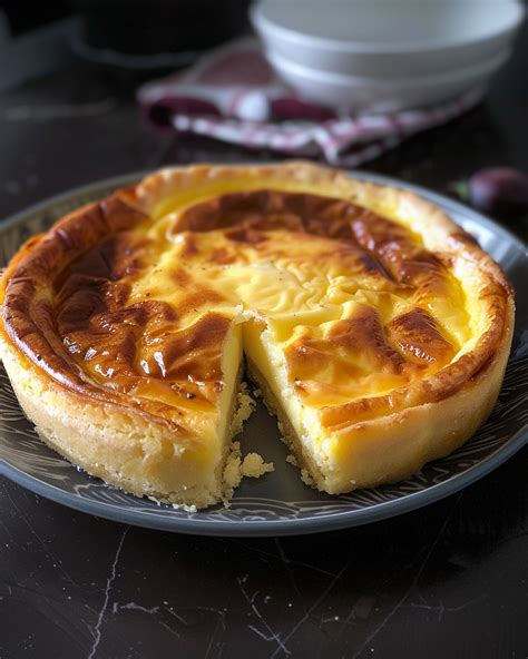 Flan pâtissier doré et refroidi dans un moule