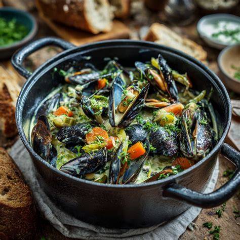 Schéma illustrant les étapes typiques d’une fricassée: préparation → cuisson en morceaux → sauce crémeuse