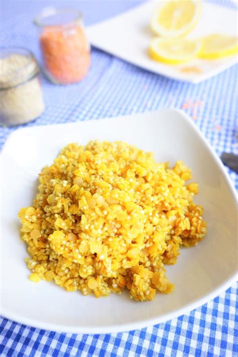 Mélange de lentilles corail et quinoa