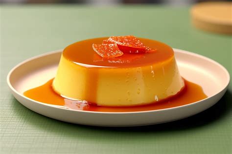Un flan vanille caramel démoulé dans une assiette