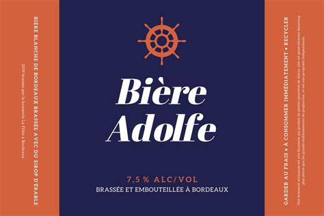 Étiquette de bière rouge intense avec motifs géométriques