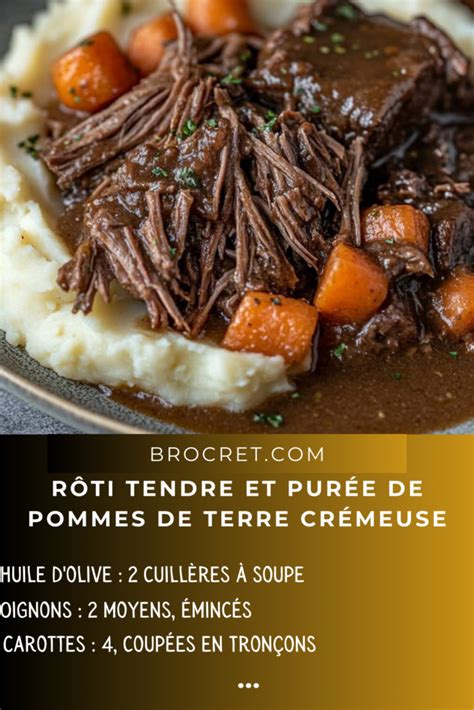 Assiette dressée avec effiloché de bœuf, purée et légumes rôtis