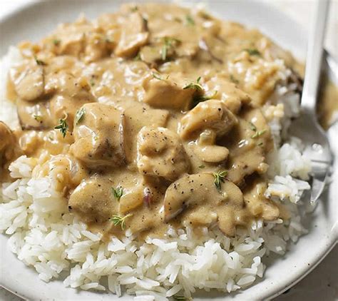 Poulet Stroganoff avec riz basmati
