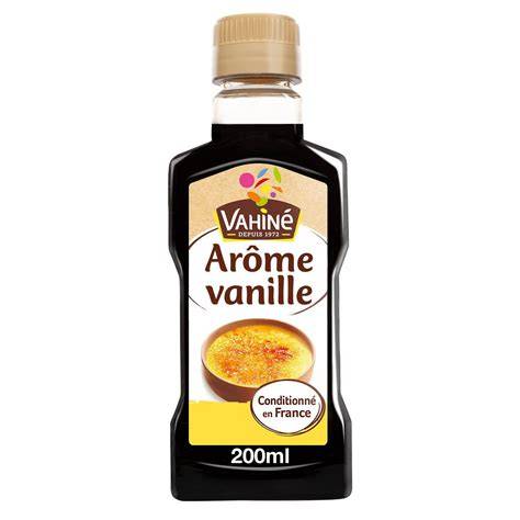 Image illustrative de l’essence de vanille Carrefour et du glycérol, schéma moléculaire et flacon