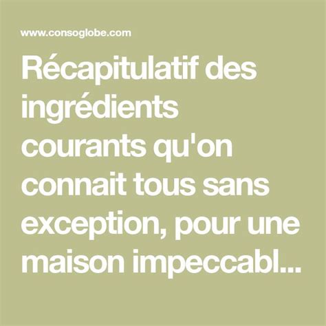 Récapitulatif visuel des ingrédients et étapes