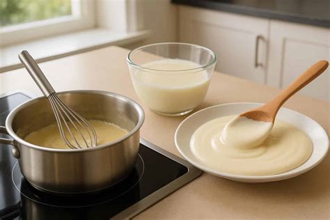 illustration base béchamel étapes