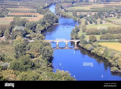 Vue aérienne de la rivière Dordogne