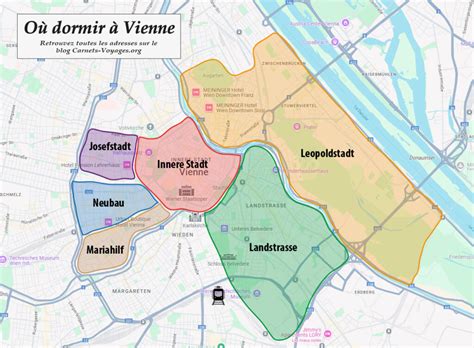 Carte de Vienne mettant en évidence les lieux mentionnés pour le petit-déjeuner et le Kaiserschmarrn