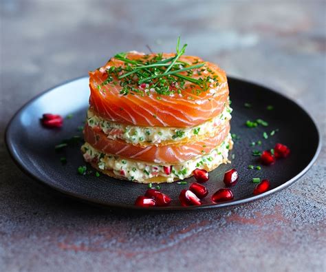 Ingrédients pour un millefeuille de saumon