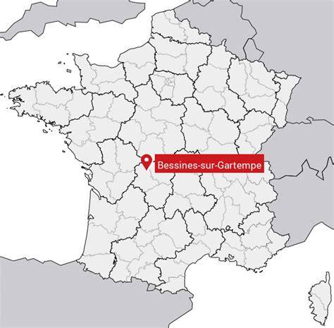 Carte démontrant la localisation de Bessines-sur-Gartempe et les points forts de La Pizza Bernardo