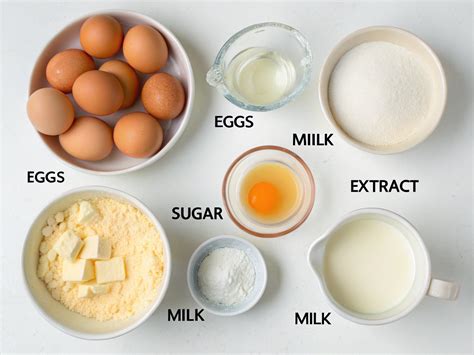 Ingrédients pour flan