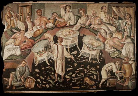 Mosaïque romaine de banquet