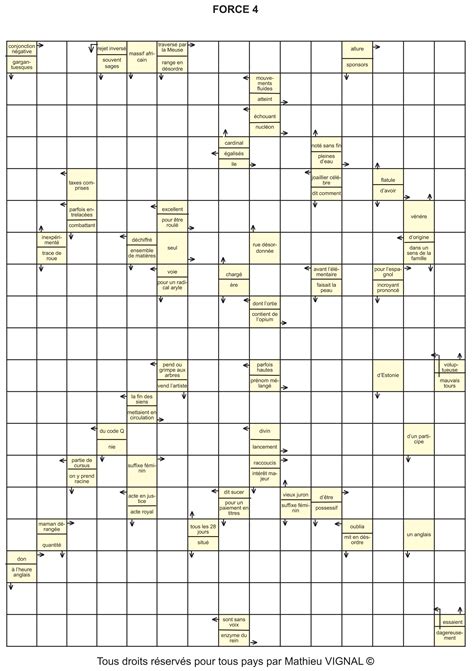 Grille de mots fléchés avec des flèches