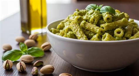 Ingrédients pour le pesto de pistache disposés