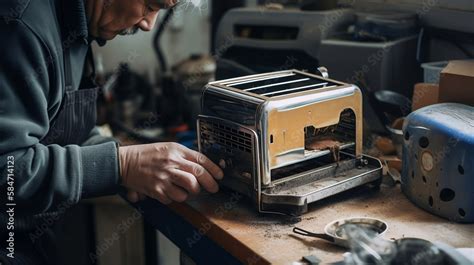 Technicien réparant un appareil électroménager dans un atelier