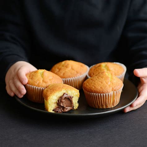Muffins au Nutella sortant du four