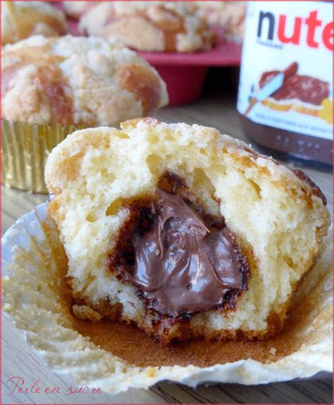 Schéma expliquant le placement du Nutella au centre du muffin