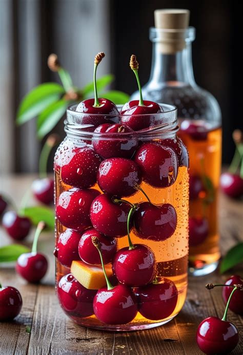 Bocal de cerises à l'eau-de-vie
